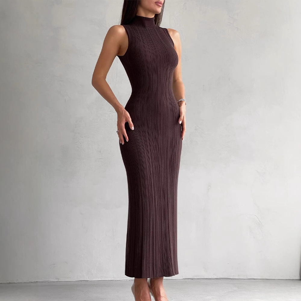Slim-Fit Ribbed Midi Dress