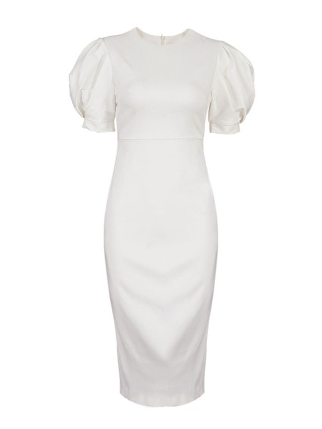 Puff Sleeve High-Waist Dress