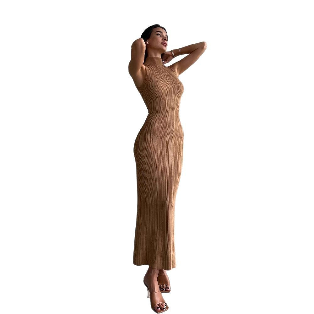 Slim-Fit Ribbed Midi Dress