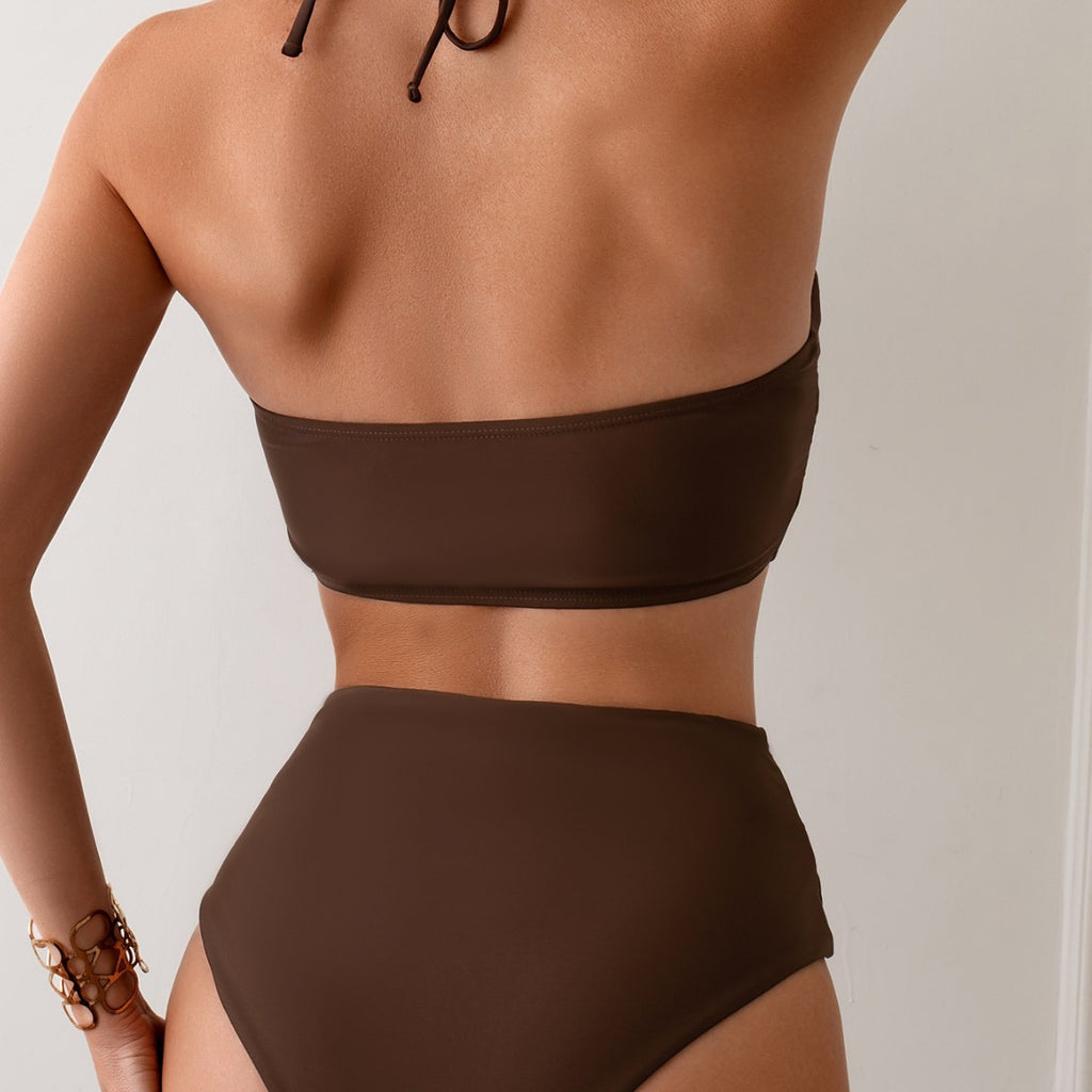 Halterneck High-Waisted Bikini Set