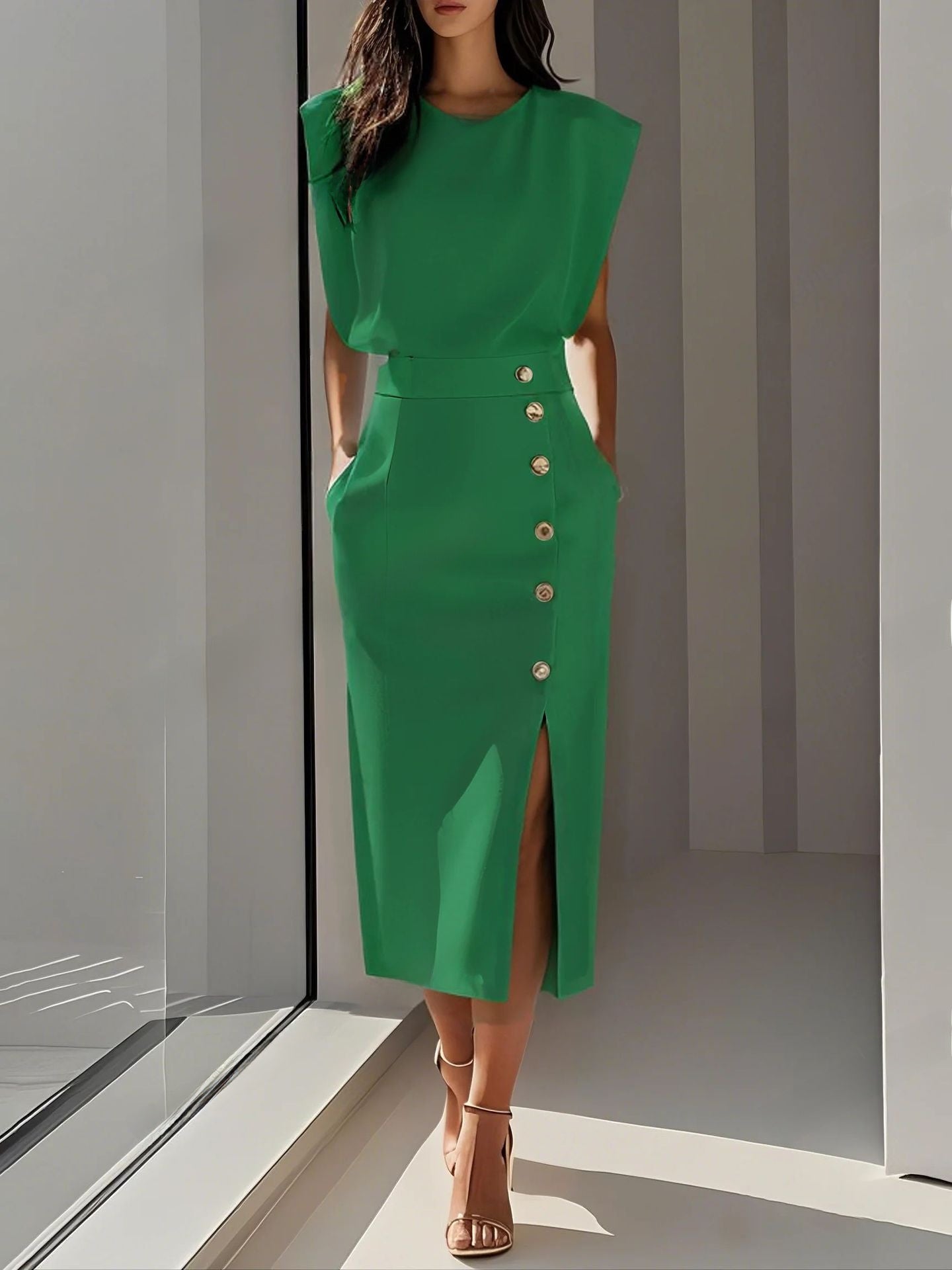 Solid Color Summer Dress