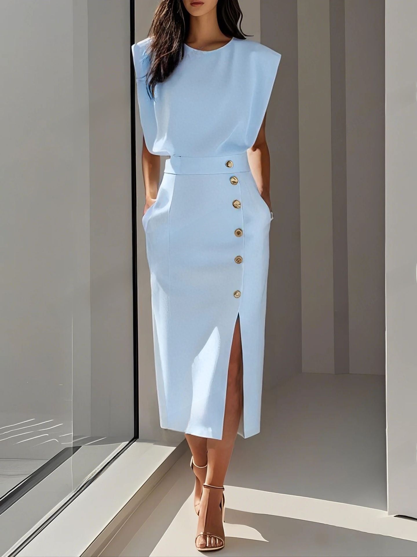 Solid Color Summer Dress
